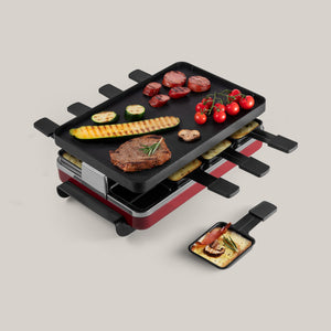 Classic Red Cast Aluminum Raclette Party Grill