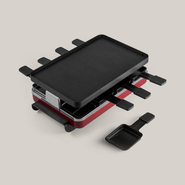 Classic Red Cast Aluminum Raclette Party Grill