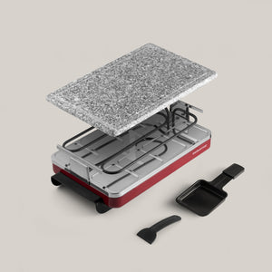 Classic Red Granite Stone Raclette Party Grill