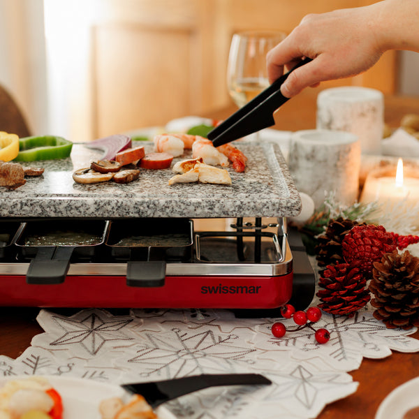 Classic Red Granite Stone Raclette Party Grill
