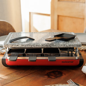 Classic Red Granite Stone Raclette Party Grill