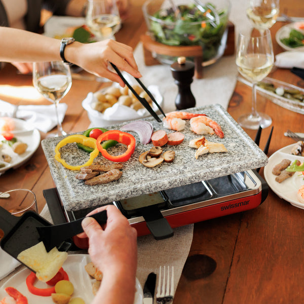 Classic Red Granite Stone Raclette Party Grill