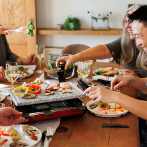 Classic Red Granite Stone Raclette Party Grill