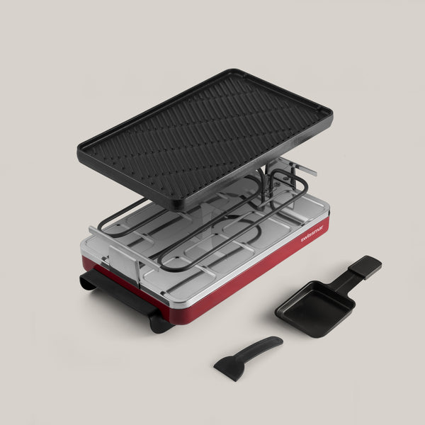 Classic Red Cast Iron Raclette Party Grill