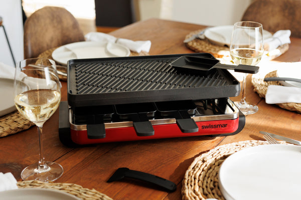 Classic Red Cast Iron Raclette Party Grill