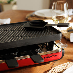Classic Red Cast Iron Raclette Party Grill