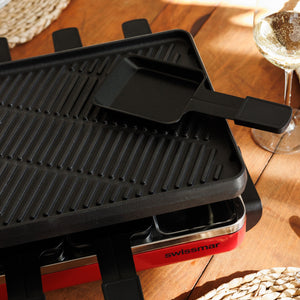 Classic Red Cast Iron Raclette Party Grill