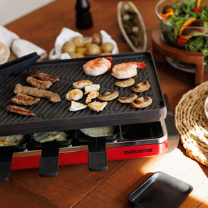 Classic Red Cast Iron Raclette Party Grill