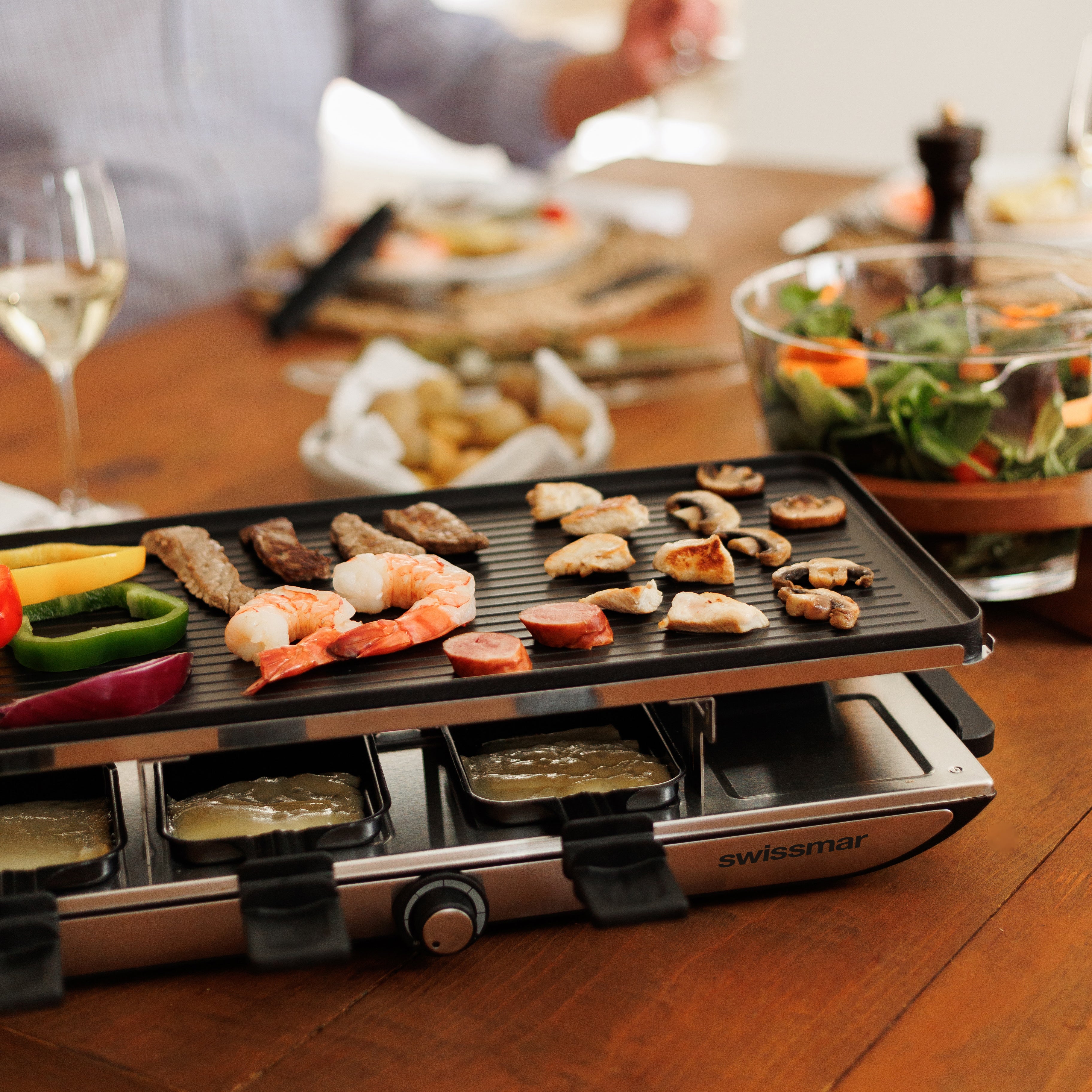 Swissmar Black Anthracite Raclette Party Grill with Reversible