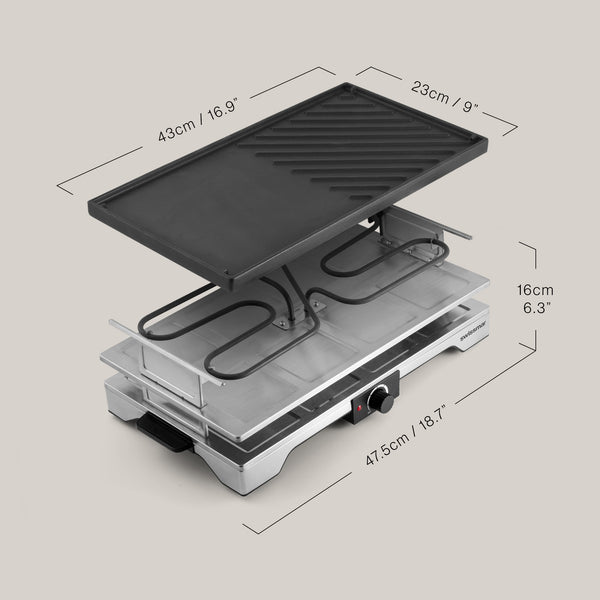 Verso Indoor / Outdoor Cast-Iron Raclette Party Grill