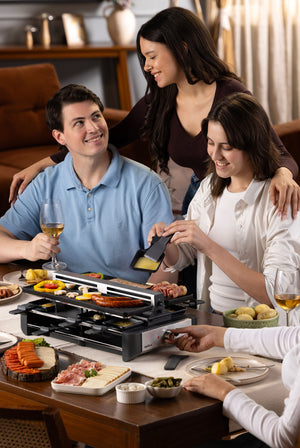 Venti 8 Person Raclette Grill with Smoke Extractor