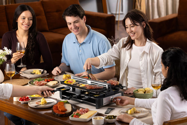 Venti 8 Person Raclette Grill with Smoke Extractor