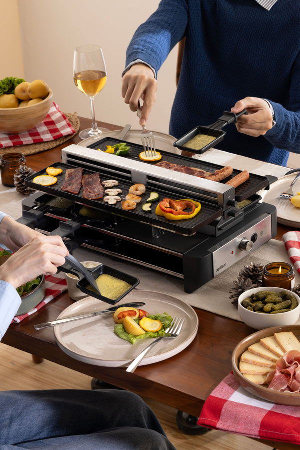 Venti 8 Person Raclette Grill with Smoke Extractor