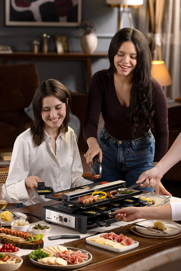 Venti 8 Person Raclette Grill with Smoke Extractor