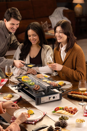 Venti 8 Person Raclette Grill with Smoke Extractor