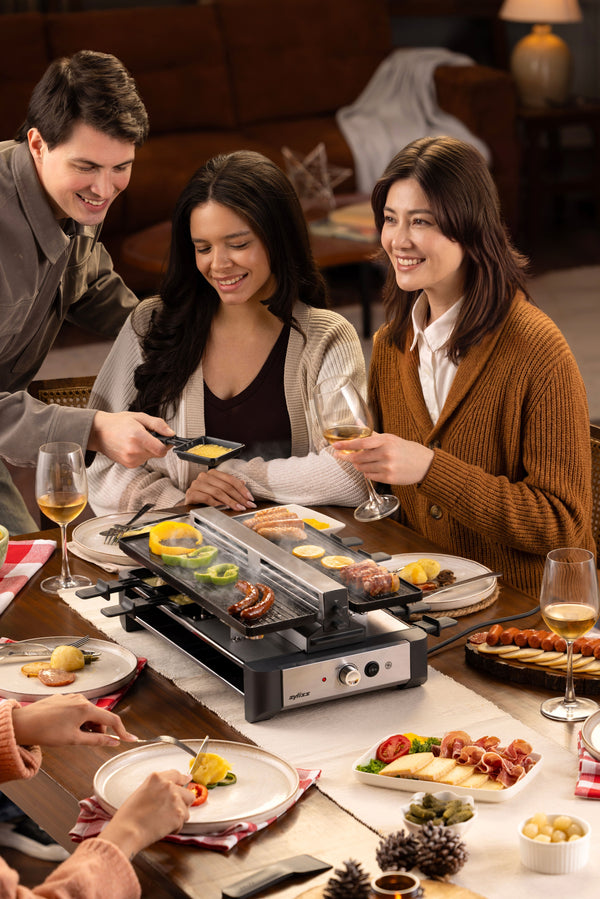 Venti 8 Person Raclette Grill with Smoke Extractor