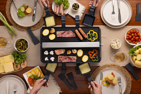 Venti 8 Person Raclette Grill with Smoke Extractor