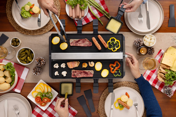 Venti 8 Person Raclette Grill with Smoke Extractor