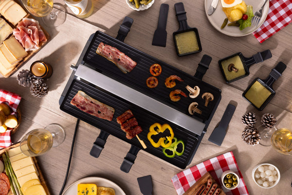 Venti 8 Person Raclette Grill with Smoke Extractor