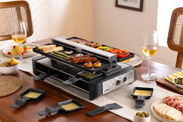 Venti 8 Person Raclette Grill with Smoke Extractor