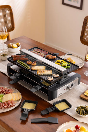 Venti 8 Person Raclette Grill with Smoke Extractor