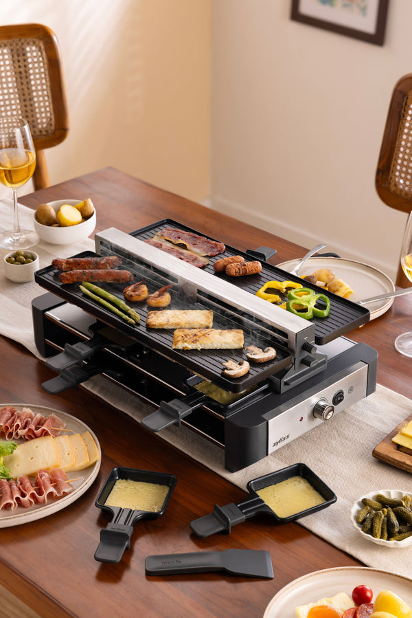 Venti 8 Person Raclette Grill with Smoke Extractor