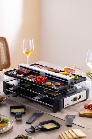 Venti 8 Person Raclette Grill with Smoke Extractor