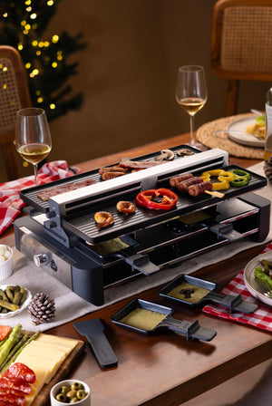 Venti 8 Person Raclette Grill with Smoke Extractor