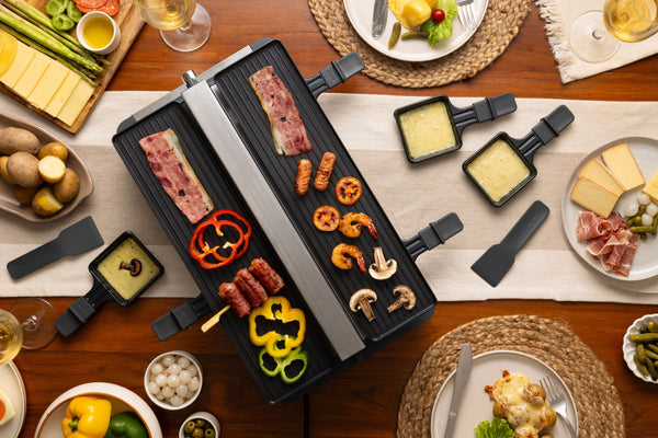 Venti 8 Person Raclette Grill with Smoke Extractor