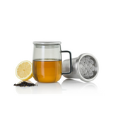 2-in-1 Tea Glass with Filter | Stainless Steel | AdHoc