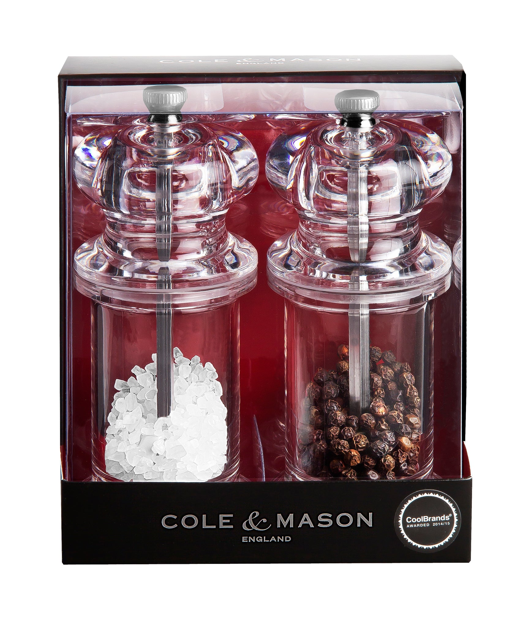 Cole & Mason Plastic 505 Salt/Pepper Mill Set - Clear, 2 ct